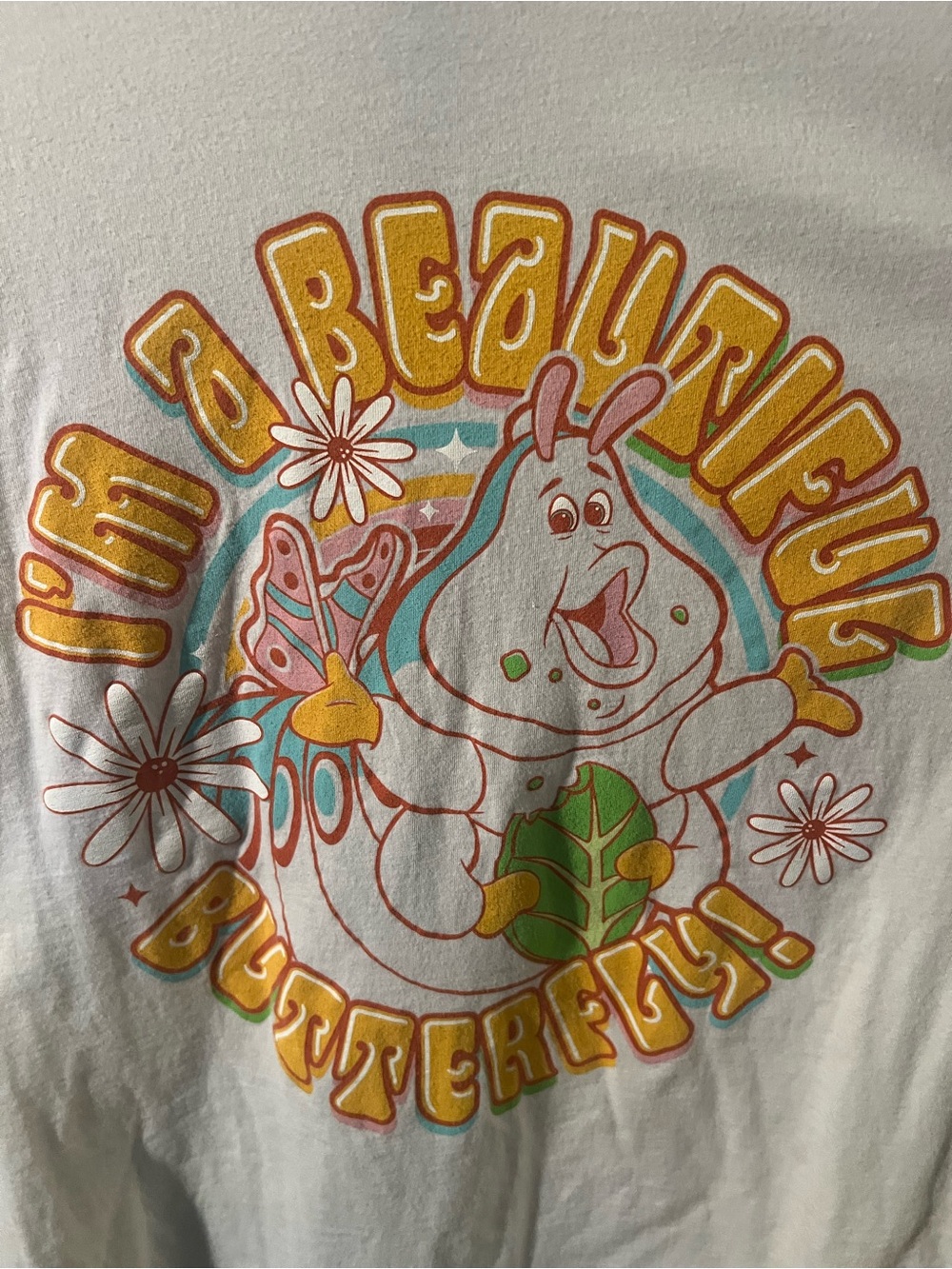Disney Bugs Life Heimlich "I'm a Beautiful Butterfly" Graphic Tee
